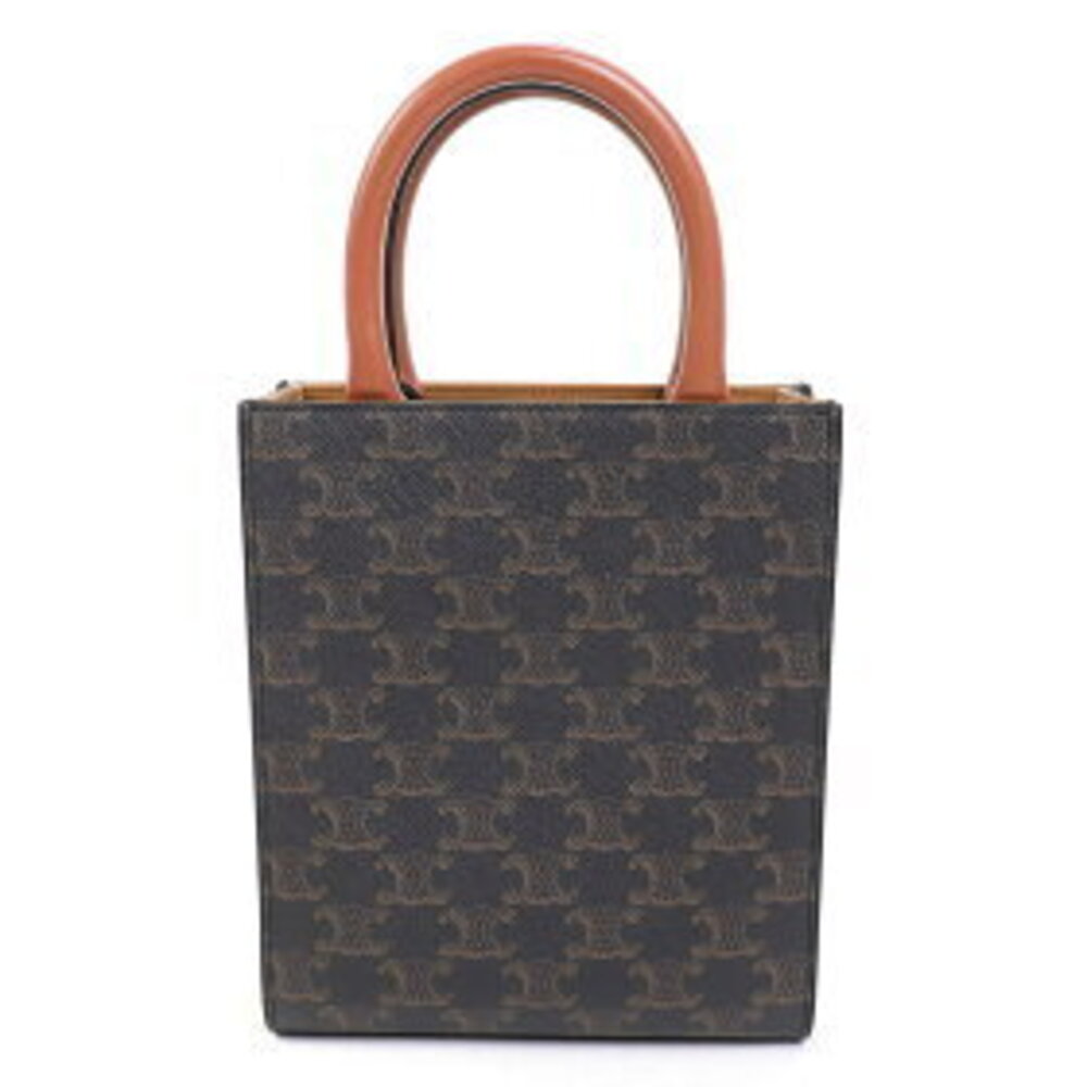 Celine Vertical Cabas Canvas Tan Triomphe Shoulder Top Handle Pochette - Picture 3 of 7
